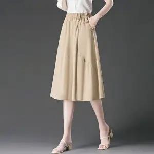 여친 스커트 롱 미디 여름 캐주얼 하객 밴딩 A라인 BE2