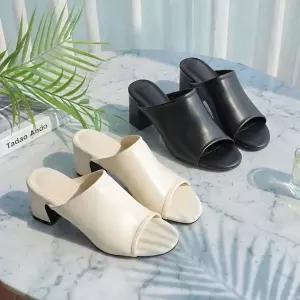 [바닐라슈] 레스토 소프트 와이드원탑 뮬 슬리퍼(6cm)