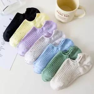 여성 여름 골지 단목 여자 덧신 양말 7개 세트
