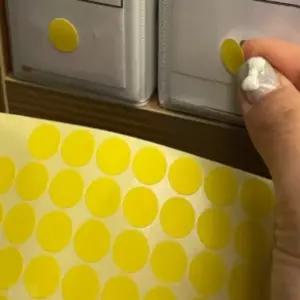 원형스티커 (8mm 노랑) 동그라미스티커