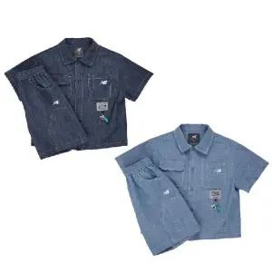 [롯데백화점]뉴발란스 WE GROW TOGETHER  _데님 반팔 셔켓 셋업(NK9YG2402U)