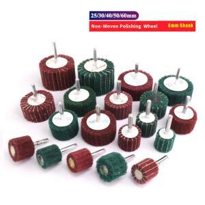 드릴용 부직포 플랩 휠 섬유 브러시 수세미 패드 연삭 샌딩 6mm 그릿 120 180 240/320