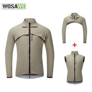 WOSAWE 남성용 방풍 반사 발수 사이클링 자켓 MTB 자전거 긴 소매 윈드 브레이커 라이딩 의류