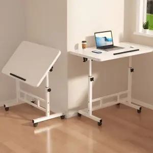 접이식 각도 높이 조절 이동식 사이드테이블 80X40 침대 노트북 1인책상 보조보 높낮이 미니 간이