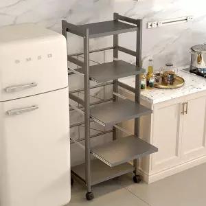 전자레인지 수납 정리함 주방장 다용도 밥솥장 스탠딩 렌지대 슬라이딩