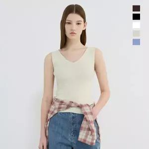 [롯데백화점]시스티나 양면 스퀘어넥 브이넥 나시 니트 티