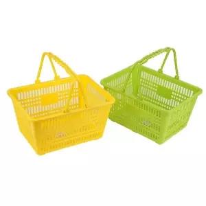 PP 손잡이 쇼핑 바구니 약34.5x26cm 마트 장바구니