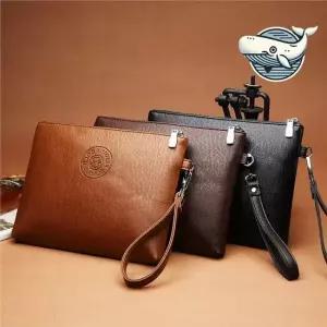 스타일리시 소가죽 클러치 지갑 남성용 폴더 국내백화점A S 명품 가죽 그립백 경량