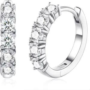 여성용 모이사 후프 귀걸이 D 컬러 VVS1 클래리티 허기 저자극 스털링 실버 화이트 /옐로우 골드 도금
