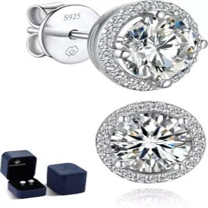 모먼트위시 모이사 여성용 귀걸이 크리스마스 선물 캐럿 스터드 1개/2개 생일 기념 D 컬러 VVS1 시뮬레이션