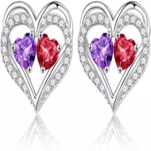 여성 아내를 위한 이필 크리스마스 선물 - 925 스털링 실버 탄생석 귀걸이 여자친구 엄마를 기념일 생일