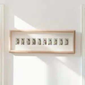 오크색 증명사진 성장 액자 10칸