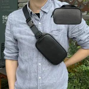 [다잇템]남자 데일리 실용적 소가죽 미니 크로스 힙색