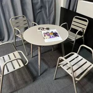 메슬리 철제 야외 탁자 테라스 의자 6인용 카페 테이블 세트