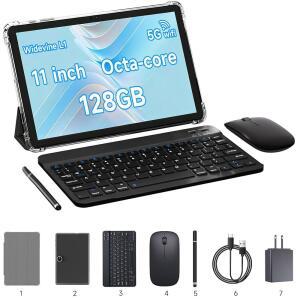 11인치 2인치 2인치 1개 태블릿 18GB + 128GB 안드로이드 15 태블릿 1TB 확장형 13MP 카메라 옥타코어 프로세서 5G WiFi 8000MAH 배터리 11인치 IPS HD 터치스크린 태블릿을 미리 생각해 보세요.