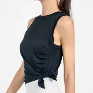 [하프클럽/]라운드넥 셔링 트임 언밸런스 요가 나시 요가복 상의