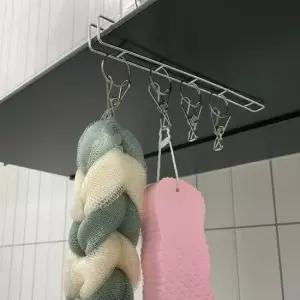 P1 싱크대 걸이형 스텐 집게 건조대 고무장갑집게 행주건조대 고무장갑걸이 수세미집게