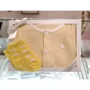 [에뜨와](본점) (임신출산선물)레일리슬림7부우주복X양말세트(엘로우) (07S317505S4)