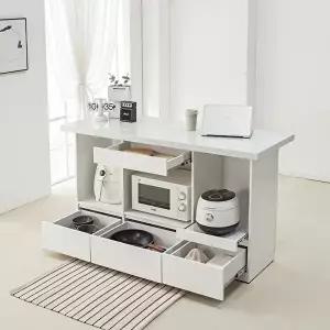 [텐스페이스]파트 1500 인조대리석 홈바 테이블 서랍형 MD5327 (수도권무배)