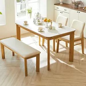 [텐스페이스]키튼 4인용 세라믹 식탁 2인 벤치 1P 인조가죽 의자 2P 세트 MD5451 (수도권무배)