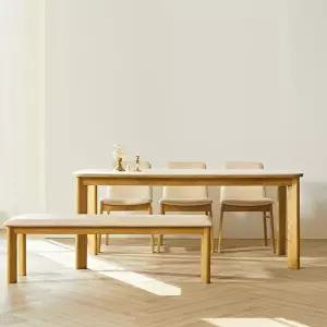 [텐스페이스]키튼 6인용 세라믹 식탁 3인 벤치 1P 인조가죽 의자 3P 세트 MD5455 (수도권무배)