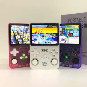 R36S 한방팩 가정용 오락실 게임기 오락기 40S 미니 휴대용 블랙 한글 64G