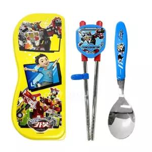 헬로카봇 스푼 양손 교정젓가락 케이스세트 402146귀여운 연습용 아이 밥상교육 교육용