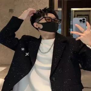 남친 캐주얼 코트 스팽글 정장 트렌디 정장재킷 봄가을 작은 클럽 고급 별빛 싱글 패드 admr3