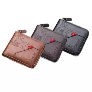 [하프클럽/]반지갑 남자 지퍼 지폐 동전 수납 레터링