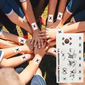 ( )응원스티커 미니태극기스티커 태극기 타투 스티커 태극마크 레터링 물타투 DD 12822