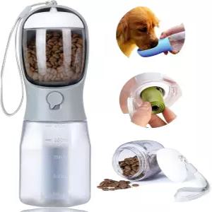 음식 용기가 있는 개 물병 야외 산책 하이킹 여행용 휴대용 반려견 물 디스펜서 강아지 필수품 용품 교체