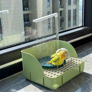 앵무새 전기 샤워 욕조 장치 놀이터 자동 새 그린 순환 둥지