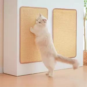 탁구공 2팩 고양이 긁힘 매트 23.6 X 15.7인치 황마 테두리가 있는 사이살 소파 카펫 바닥 침대 발 보호