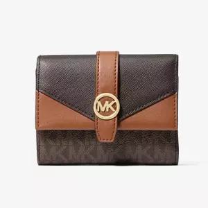 마이클코어스 [국내배송] 그리니치 미디엄 로고 3단 지갑 35R6GGRE6B