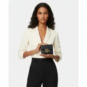 구찌 782749 A7M0T 1000 마몽 GG 플랩 반지갑 여성 블랙 배송