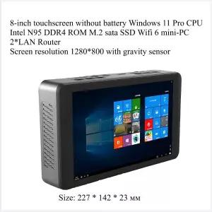 인텔 N95 CPU, 윈도우 11 탑재, 8인치 터치스크린, DDR4, SSD, WIFI6 지원 산업용 태블릿형 올인원 미니 PC