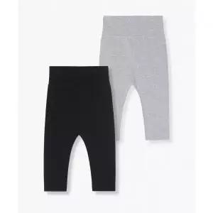 MUSINSA STANDARD KIDS 베이비 배앓이방지 레깅스 2팩 [블랙/멜란지 그레이] MKEUB0Z05-45