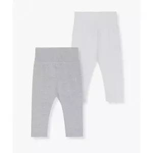 MUSINSA STANDARD KIDS 베이비 배앓이방지 레깅스 2팩 [화이트/멜란지 그레이] MKEUB0Z05-75