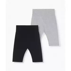 MUSINSA STANDARD KIDS 베이비 배앓이방지 7부 레깅스 2팩 [블랙/멜란지 그레이] MKEUB0Z06-45