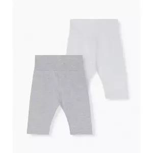 MUSINSA STANDARD KIDS 베이비 배앓이방지 7부 레깅스 2팩 [화이트/멜란지 그레이] MKEUB0Z06-75