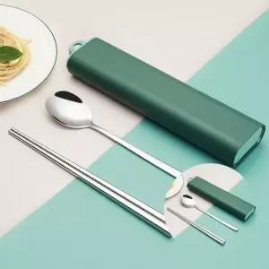 ( )휴대용 수저세트 그린 스텐 선물용수저세트 수저선물 도시락수저세트_25078698