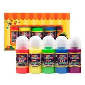 키즈 핑거 도트 페인트 형광색 스페이스 60ml x 5색