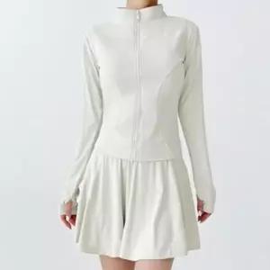 여자 슬림핏 집업 자켓 플레어 커버업