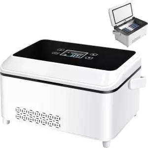 인슐린 쿨러 여행 상자 휴대용 미니 약물 냉장고 USB 충전식 LCD 디스플레이가 있는 손잡이가 배터리 가정