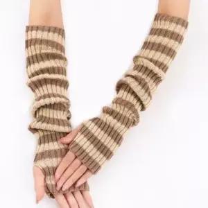 작업장갑 롱 스트라이프 니트 패션 핸드워머 겨울 팔토시
