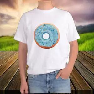 오버핏반팔 도너츠 알록달록 푸른색 도너츠 튜브모양