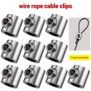 2mm 스테인레스 스틸 케이블 패스너 클립에 대 한 10pcs 와이어 로프 클램프 슬링 고정 도구 금속 조정 가