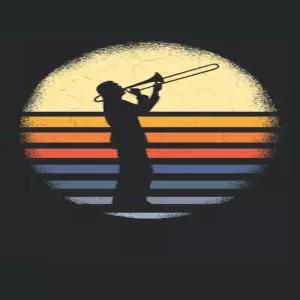 트롬본 빈티지 노트북 플레이어를 위한 선물 디어 마칭 밴드 저널 남학생 여자 남자를 대학 규칙 줄자 페