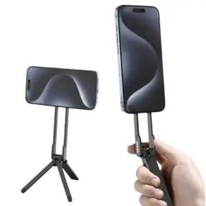 (색상 알루미늄블랙)휴대용 맥세이프 스마트폰 삼각대 휴대폰 거치대 촬영용 브이로그 탁상용 받침대