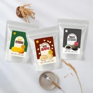[명안가] 찹쌀떡 3종 세트 (율무떡1봉+인절미2종 2봉)